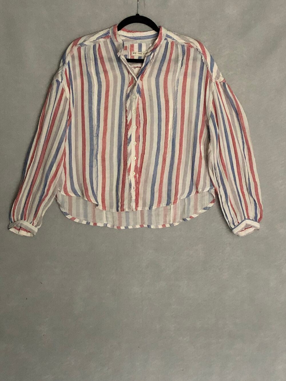 We The Free Valley Double Cloth Top Striped Ivory Combo Women's XS NEW